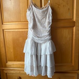 SHEIN White Floral Lace Mini Dress